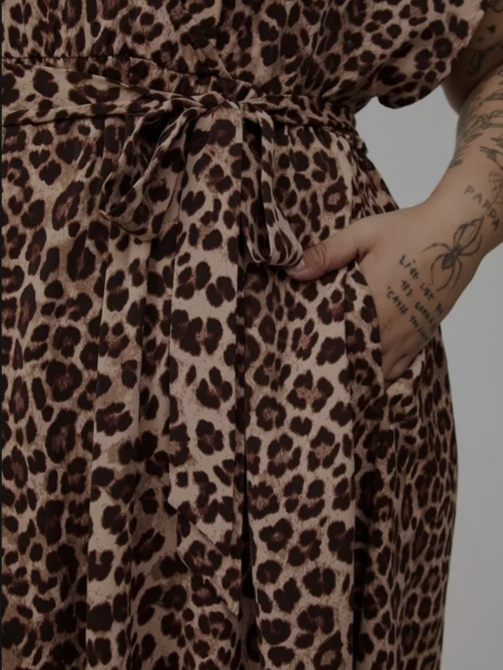 Torrid Brown and Black Leopard Print Tea-Length Dress - Picture 3 of 5